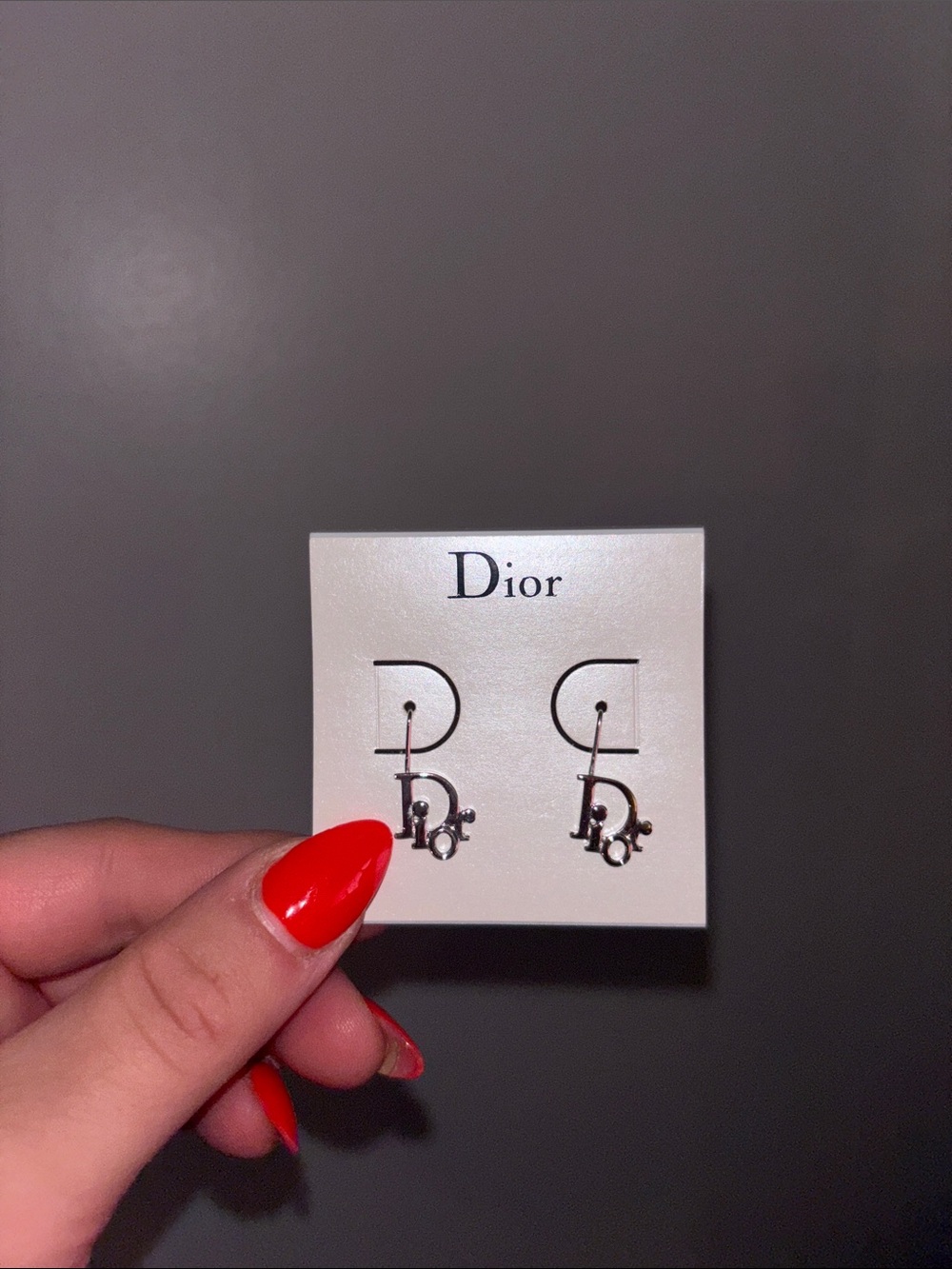 Christian Dior logo hook earrings